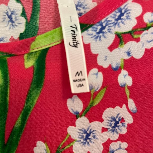 TRINITY Coral Floral Tunic Medium - Picture 3 of 4